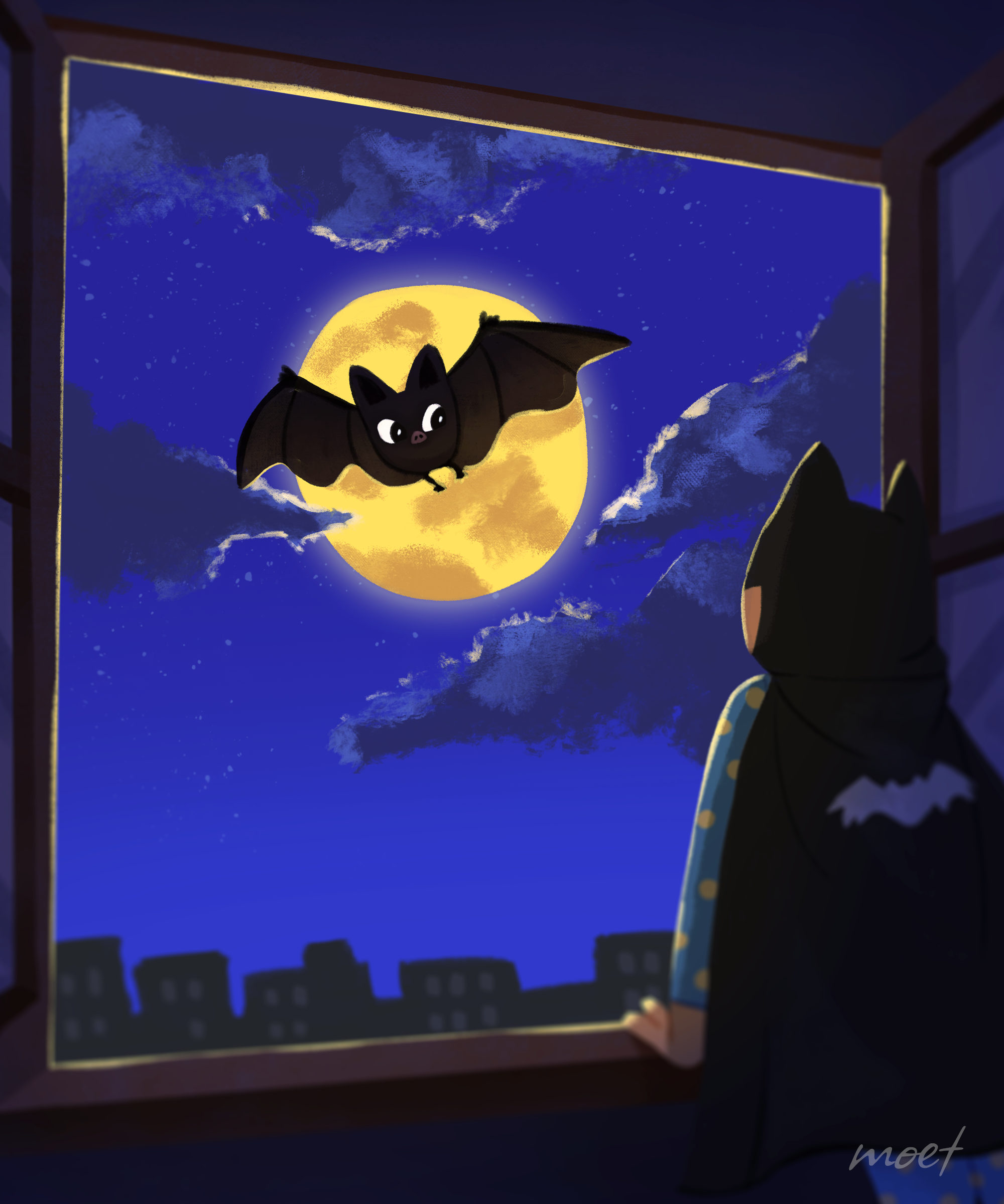 Bat flying in the sky – 하늘을 나는 박쥐
